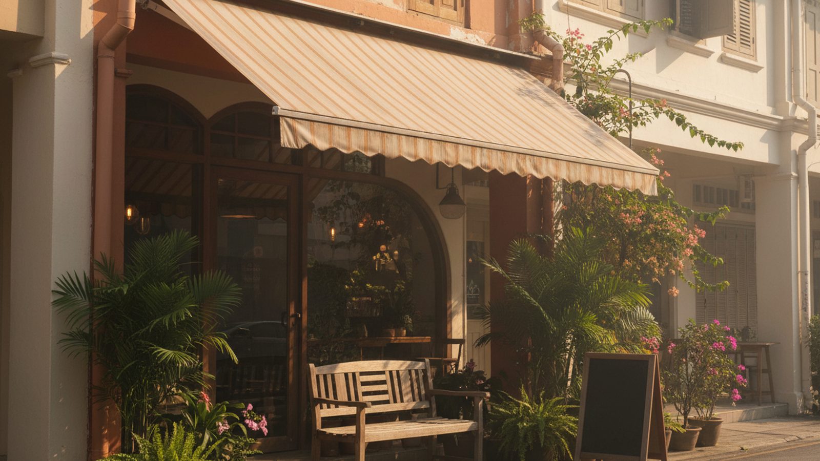 The Kopi & Crumbs shopfront on Yong Siak Street in the morning light